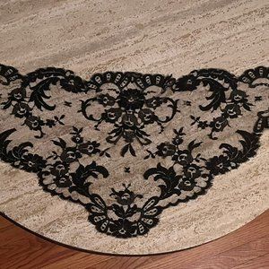 VINTAGE WOMENS BLACK LACE HEAD PIECE SCARF